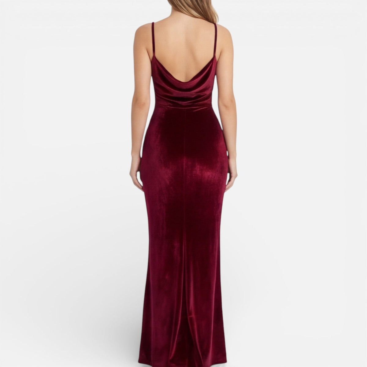 Fiora | Velvet High-Slit Maxi Dress