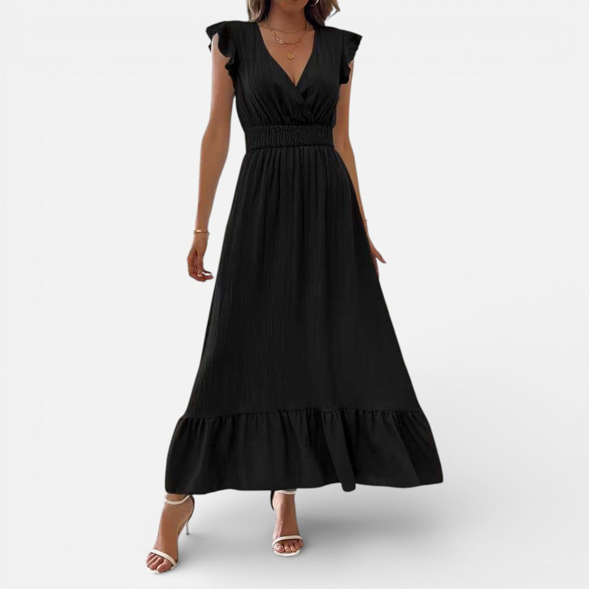 Vera | Wrap Silhouette Sleeveless Maxi Dress