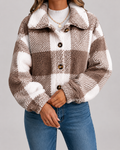 Fantine | Checked Teddy Fleece Button-Front Jacket