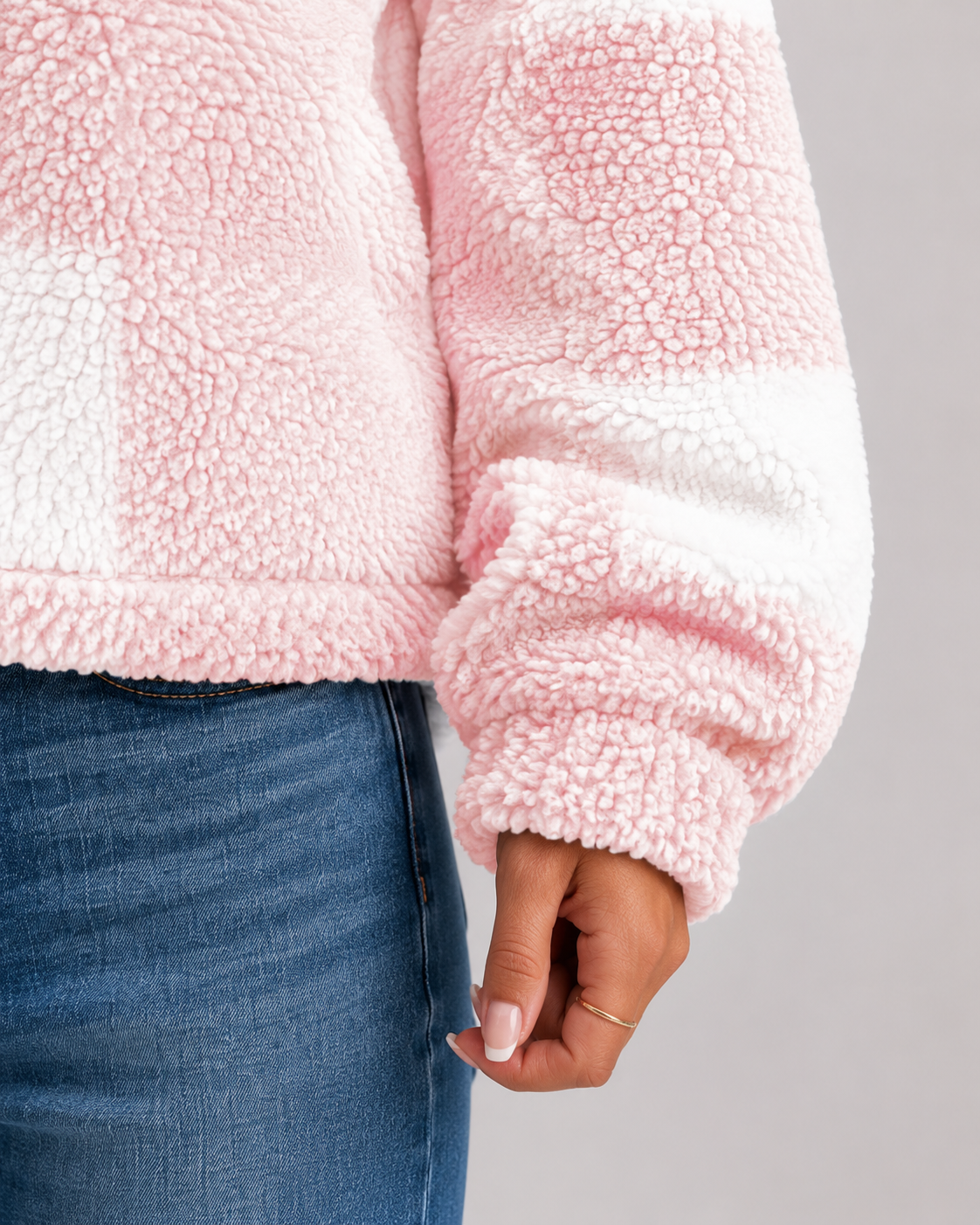 Fantine | Checked Teddy Fleece Button-Front Jacket