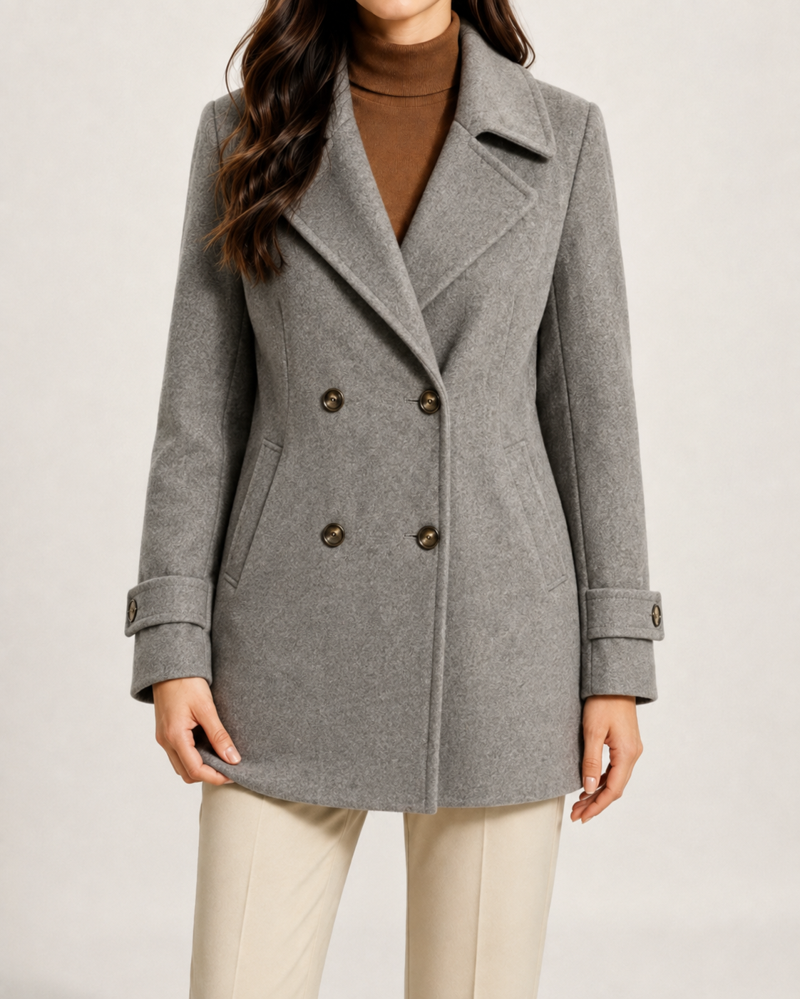 Fenella | Double-Breasted Short Tailored Coat