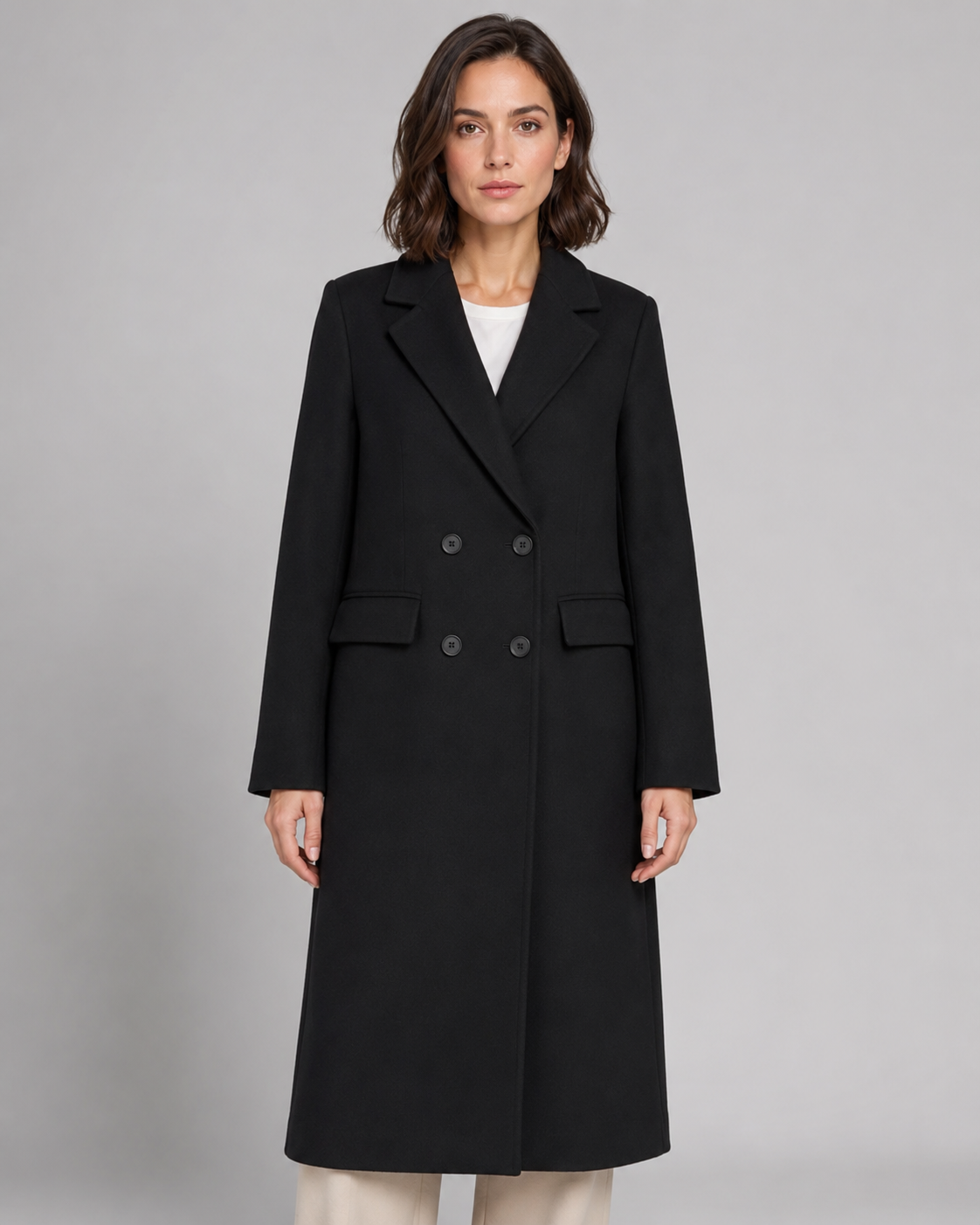 Hollis | Double-Breasted Long Tailored Coat