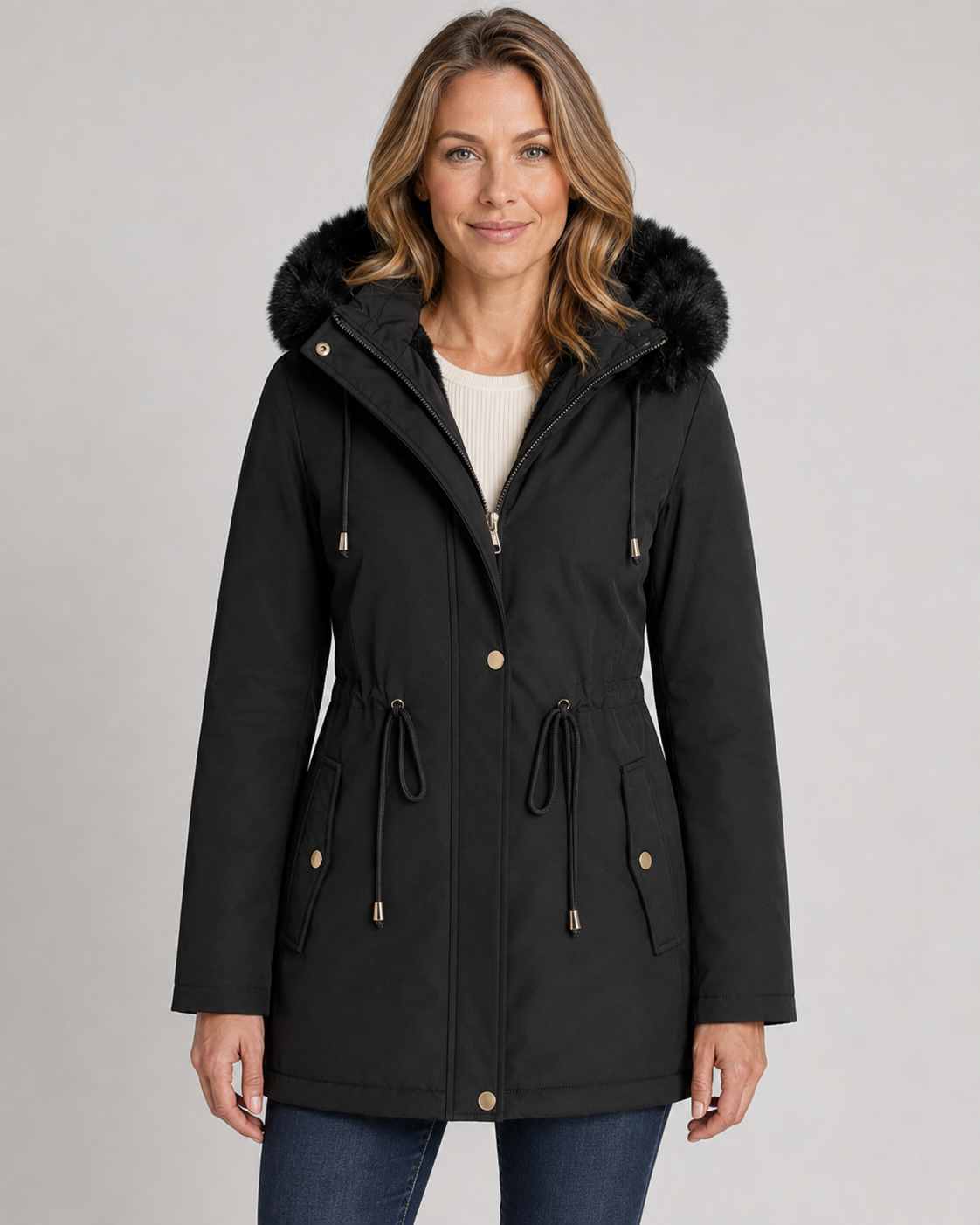 Kalinda | Fleece-Lined Faux Fur Hooded Parka