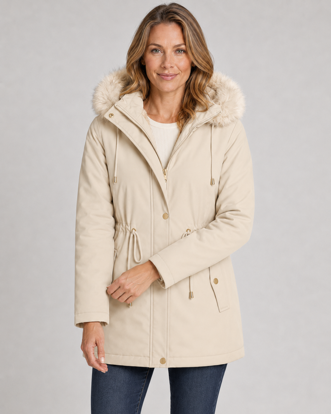 Kalinda | Fleece-Lined Faux Fur Hooded Parka