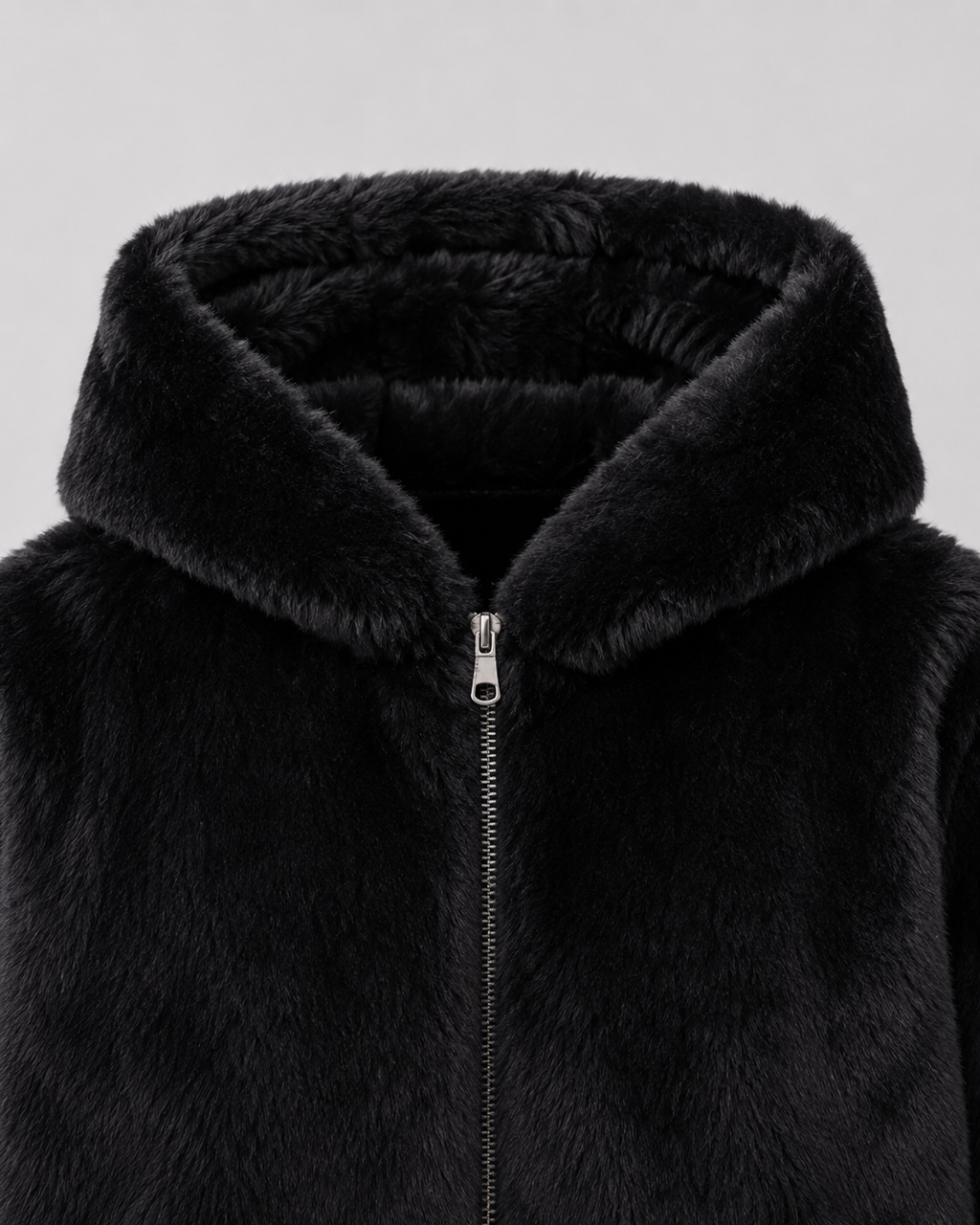 Henriette | Hooded Faux Fur Zip-Up Jacket