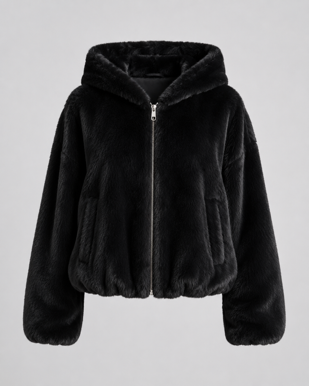 Henriette | Hooded Faux Fur Zip-Up Jacket