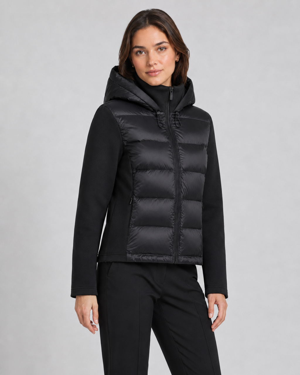 Nadine | Hybrid Puffer Jacket with Jersey Sleeves