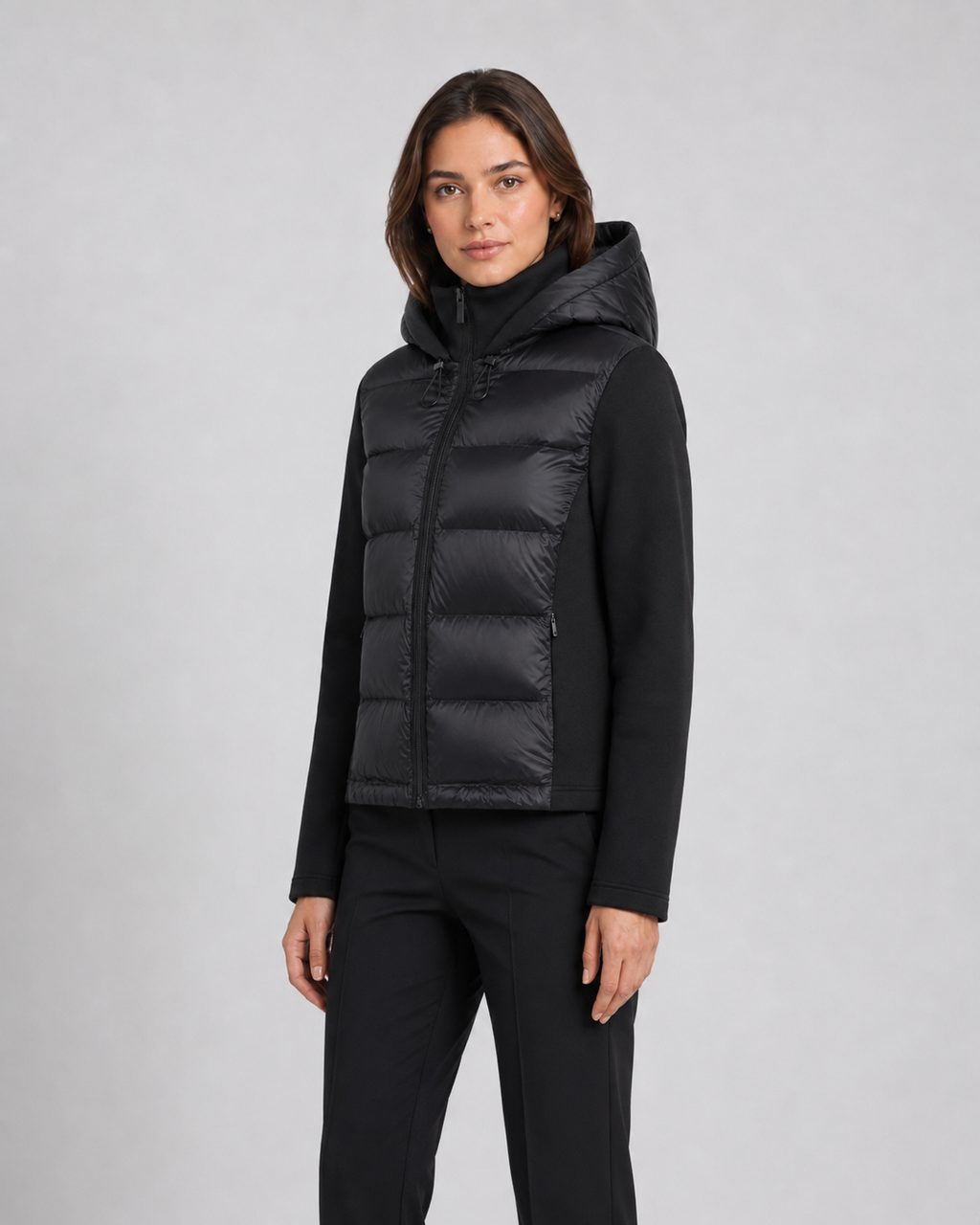 Nadine | Hybrid Puffer Jacket with Jersey Sleeves