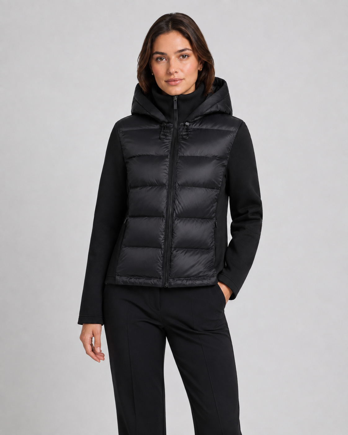 Nadine | Hybrid Puffer Jacket with Jersey Sleeves