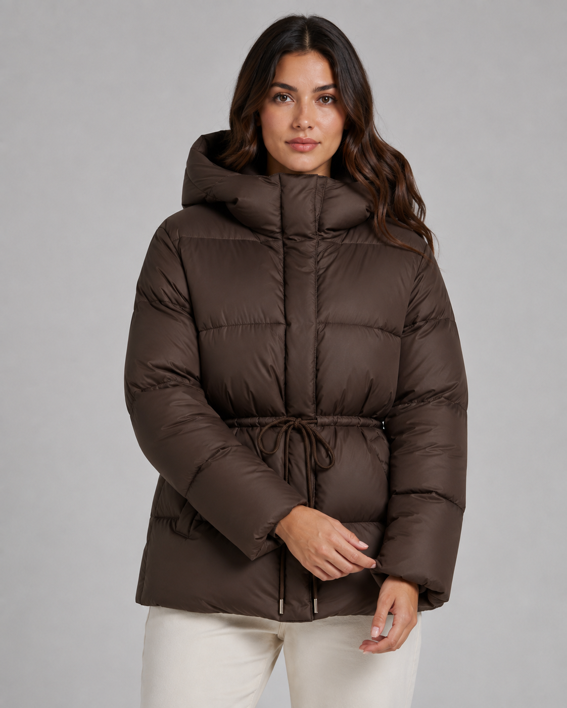 Juliana | Fitted Drawstring Waist Puffer Jacket