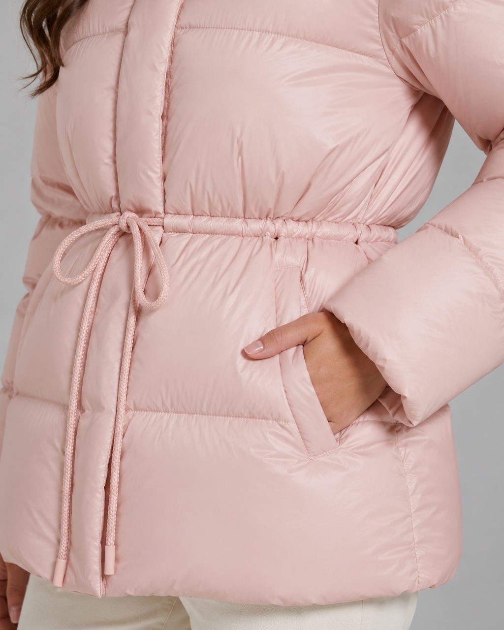 Juliana | Fitted Drawstring Waist Puffer Jacket