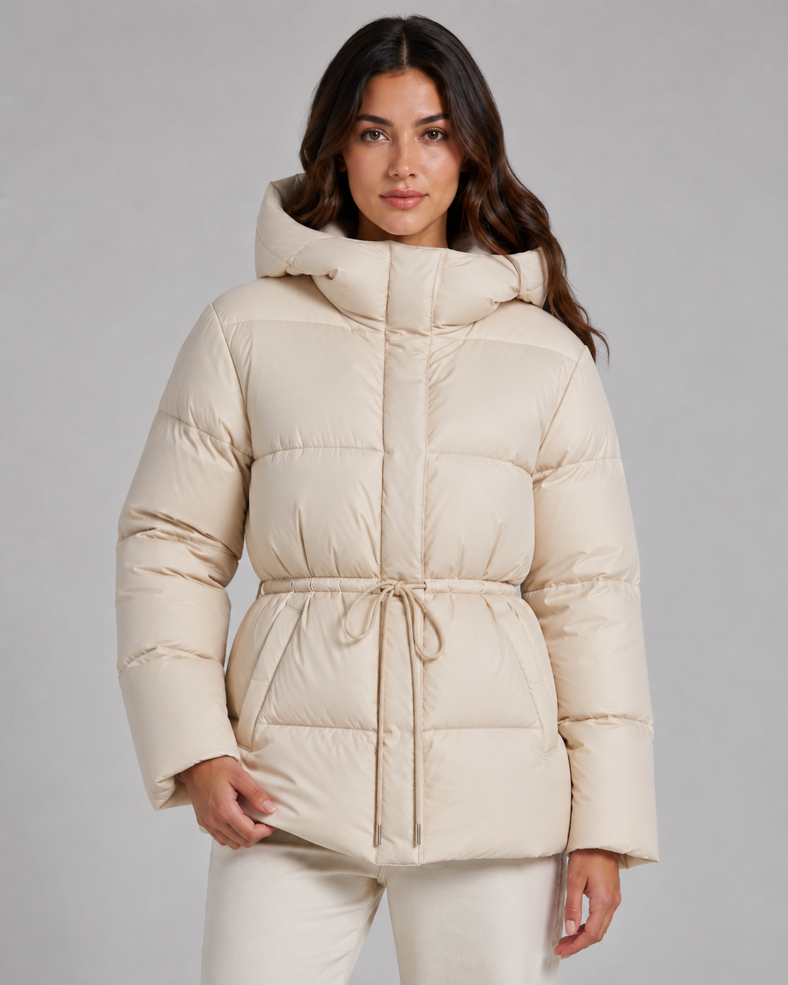 Juliana | Fitted Drawstring Waist Puffer Jacket