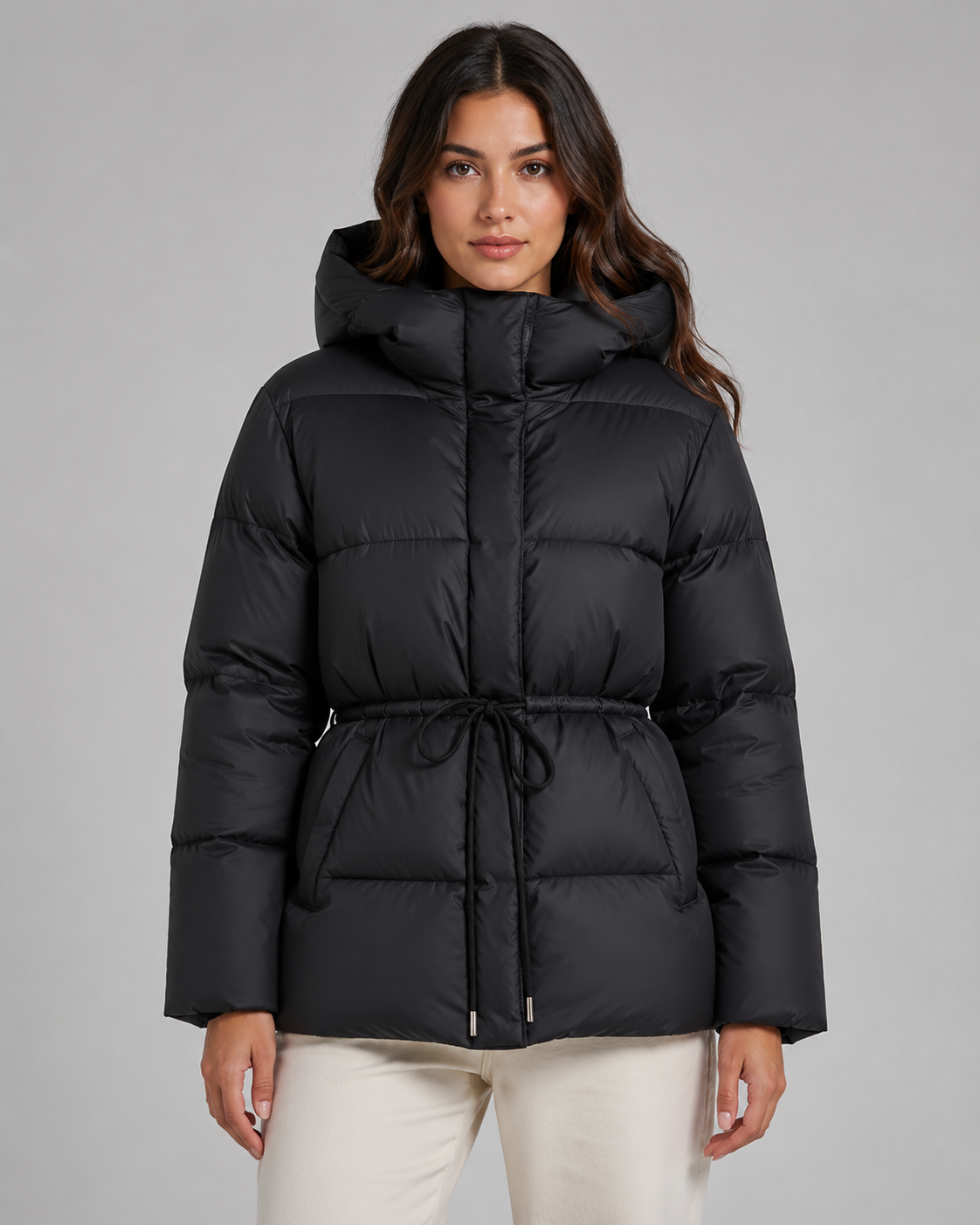 Juliana | Fitted Drawstring Waist Puffer Jacket