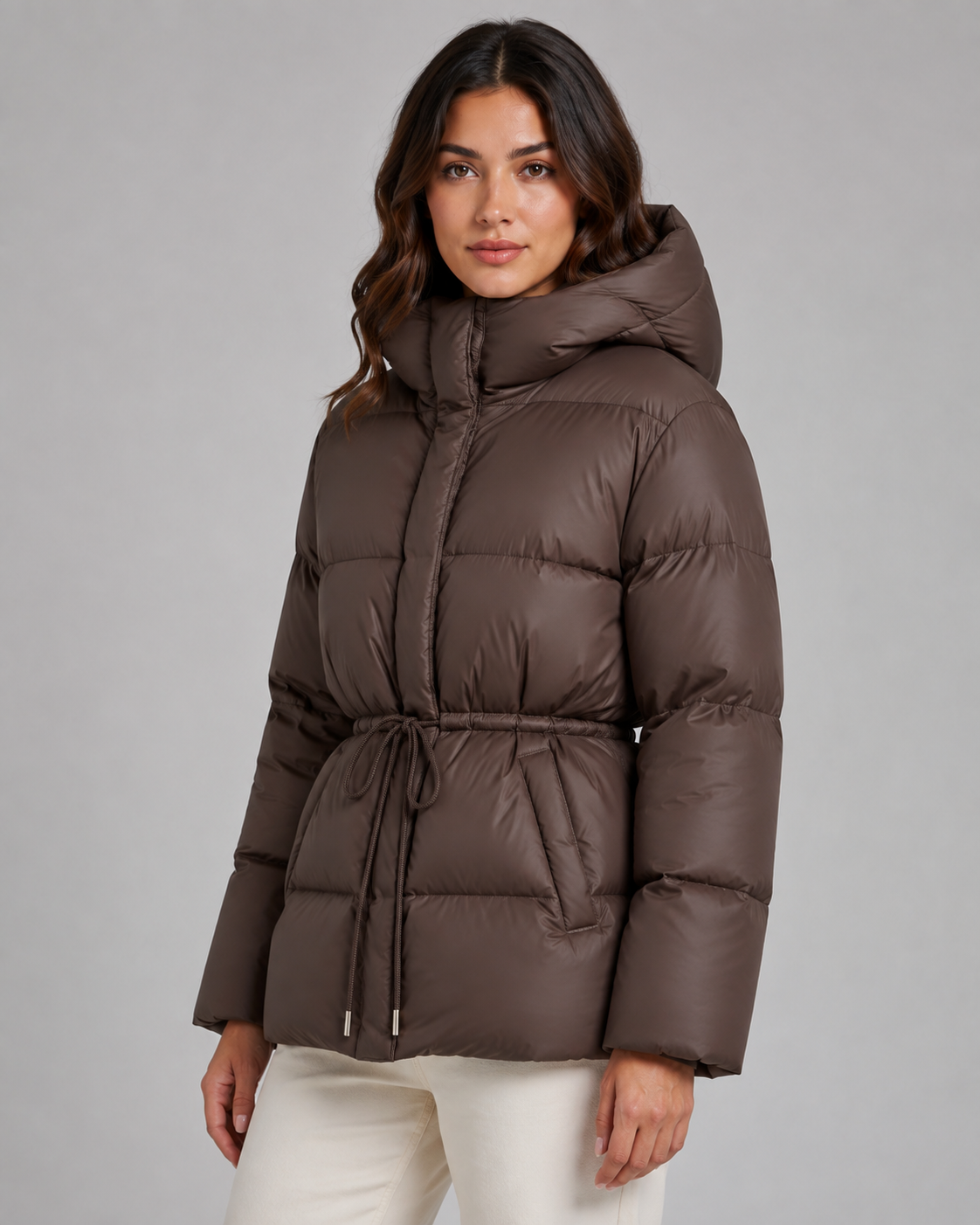 Juliana | Fitted Drawstring Waist Puffer Jacket