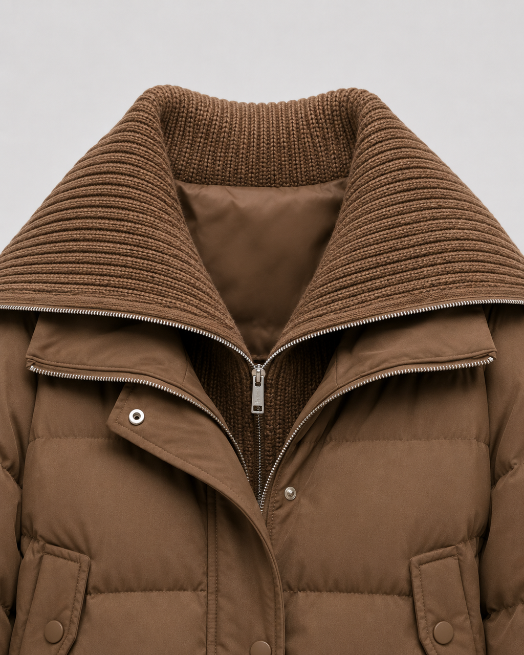 Kirra | Cropped Puffer Jacket with Ribbed Collar