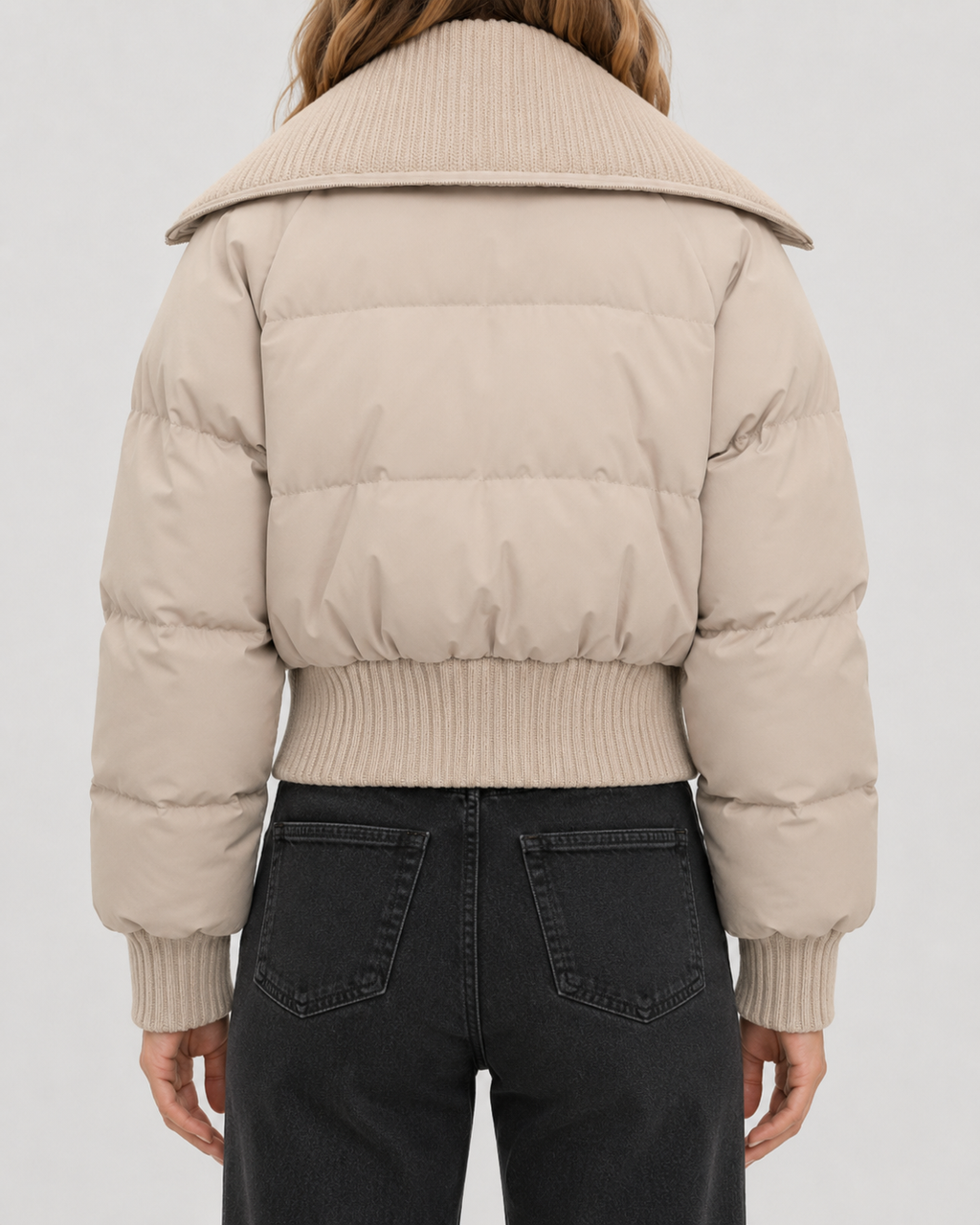 Kirra | Cropped Puffer Jacket with Ribbed Collar