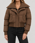 Kirra | Cropped Puffer Jacket with Ribbed Collar