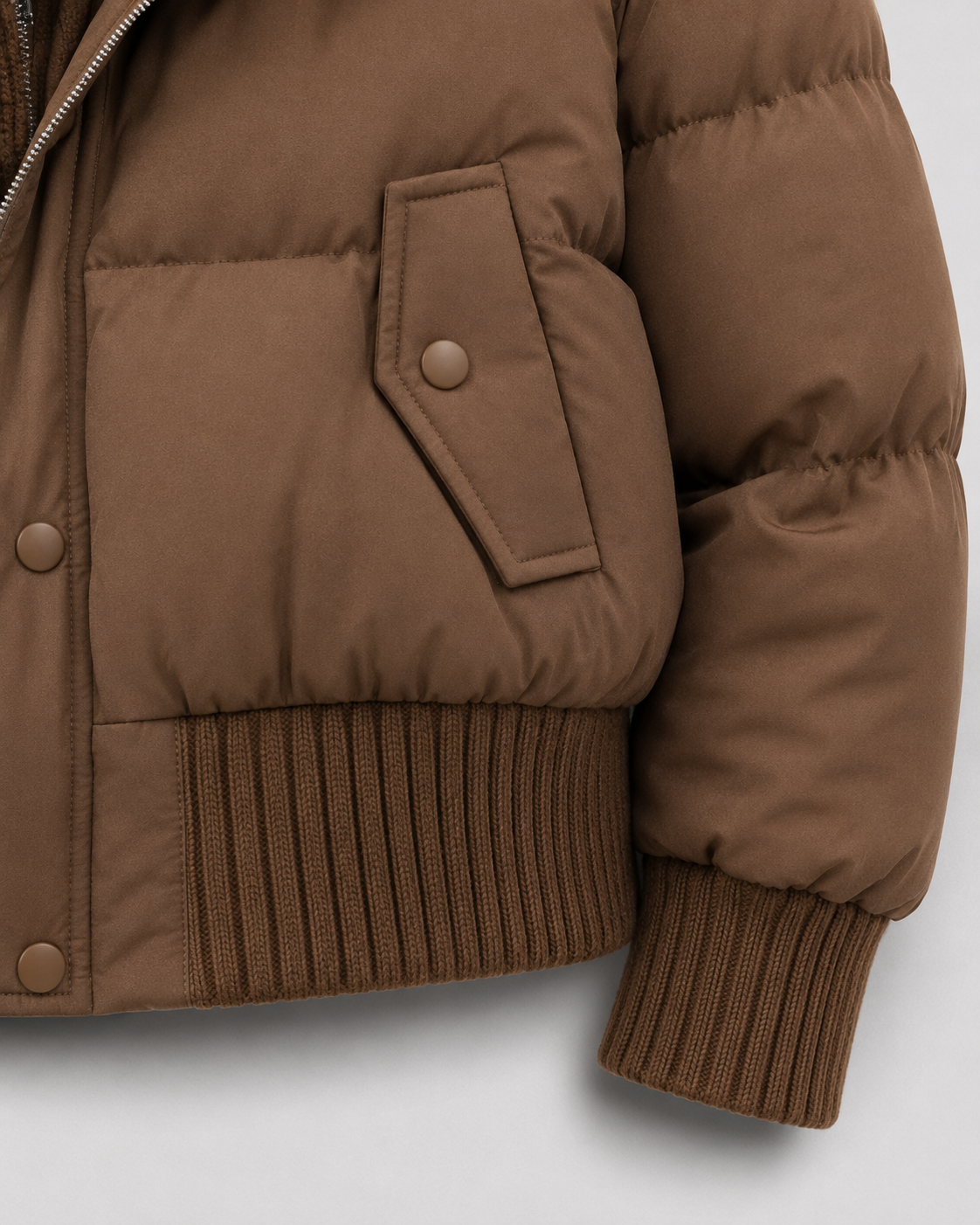 Kirra | Cropped Puffer Jacket with Ribbed Collar