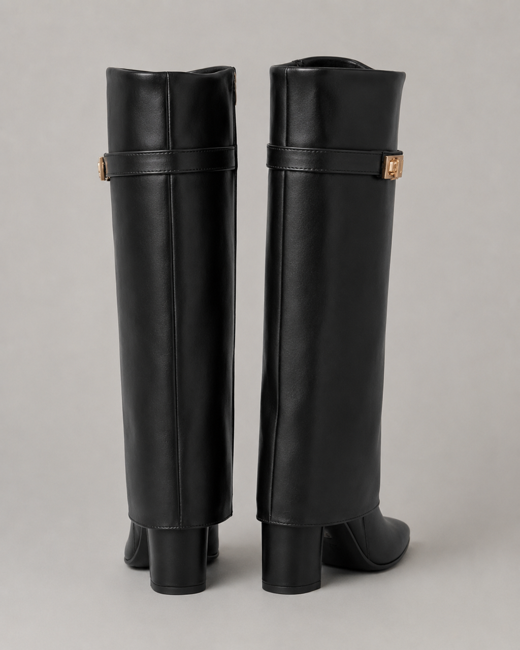 Marisela | Pointed Toe Buckle Knee-High Boots