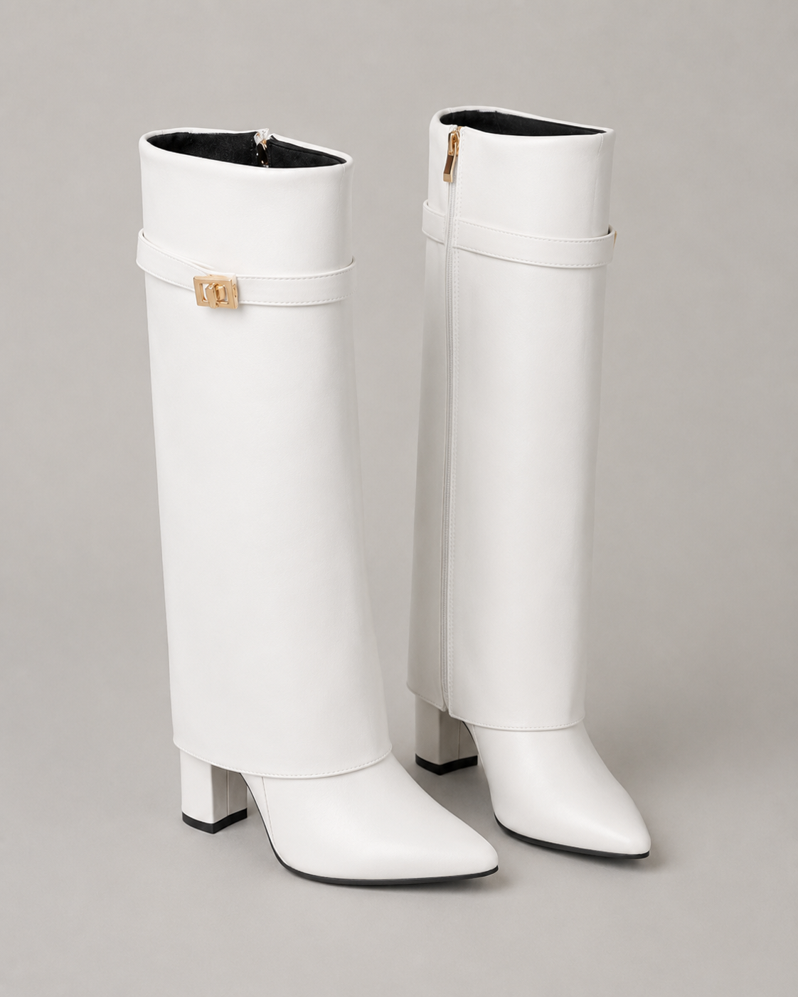 Marisela | Pointed Toe Buckle Knee-High Boots