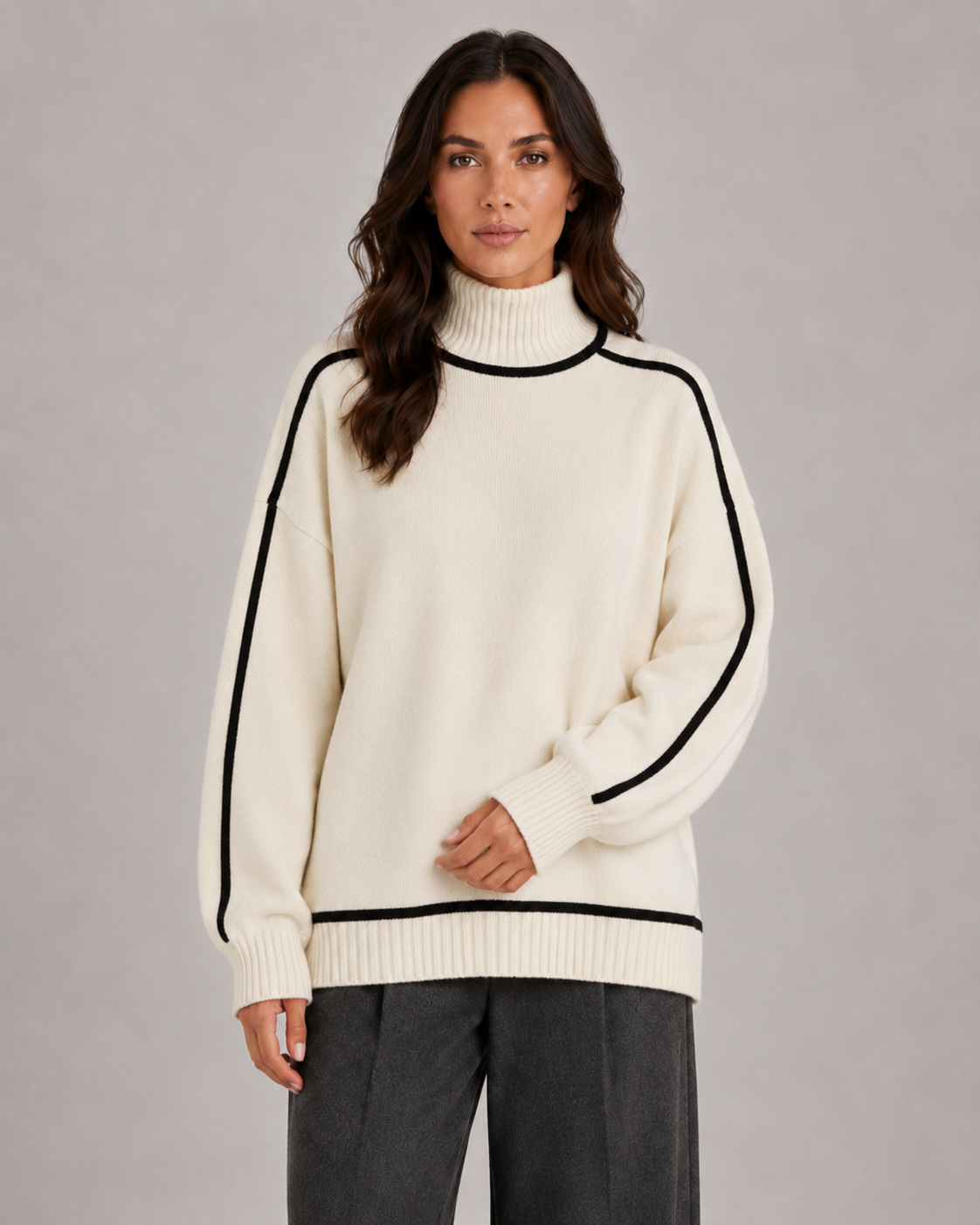 Cosima | Oversized Roll Neck Knit Sweater