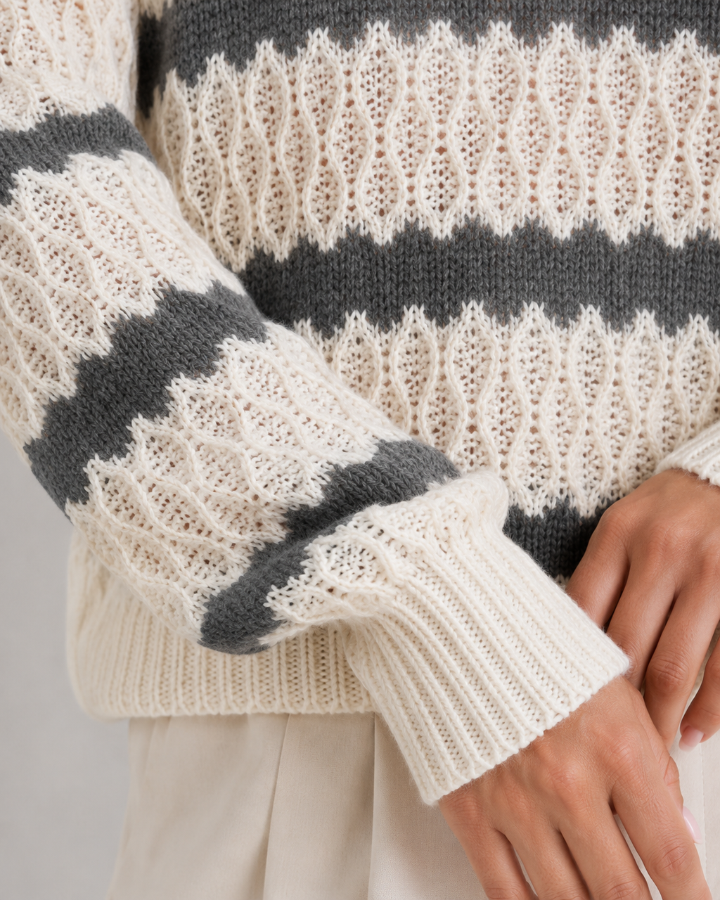 Brielle | Striped Collared Knit Sweater