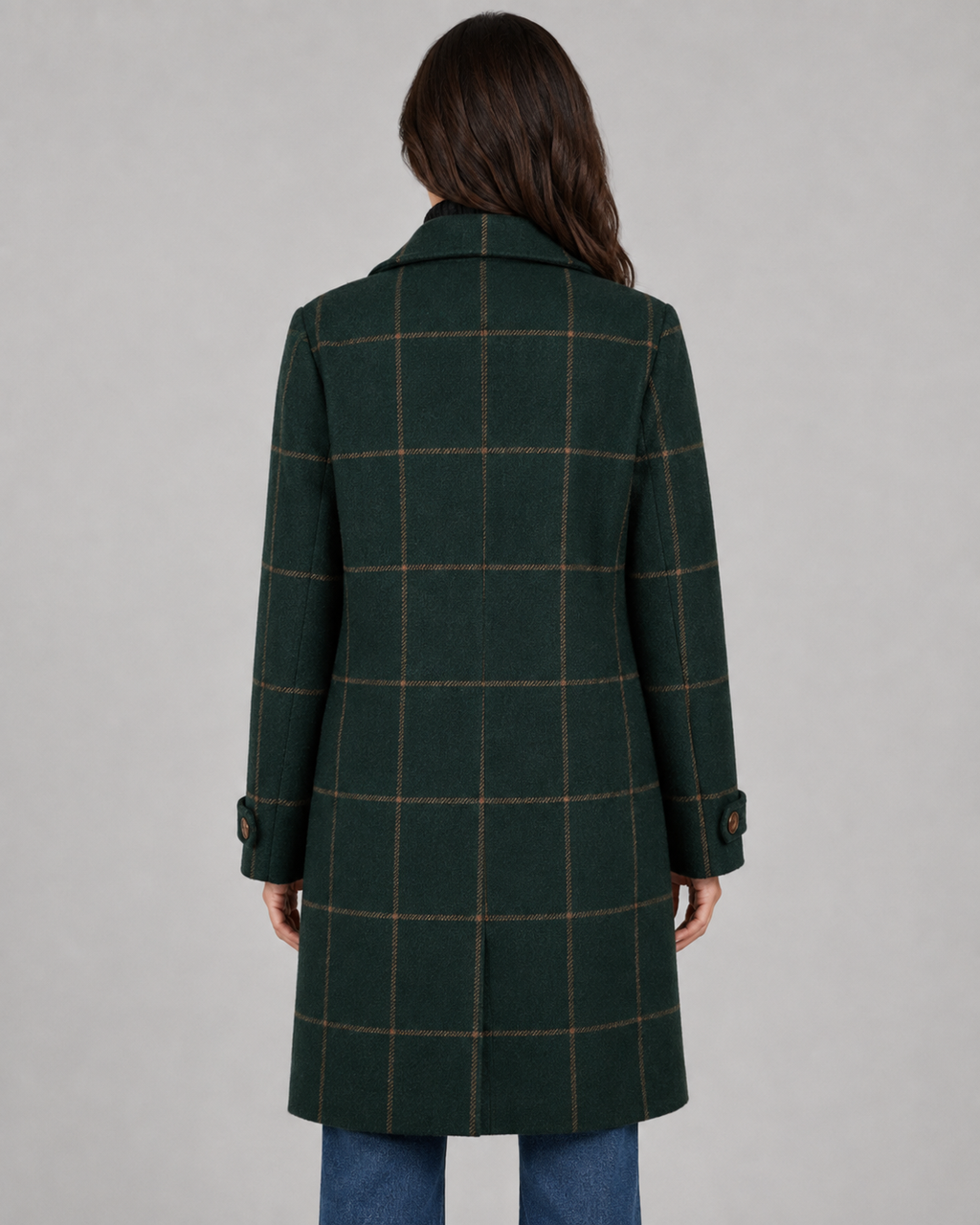 Delphine | Windowpane Check Tailored Coat