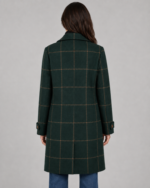 Delphine | Windowpane Check Tailored Coat