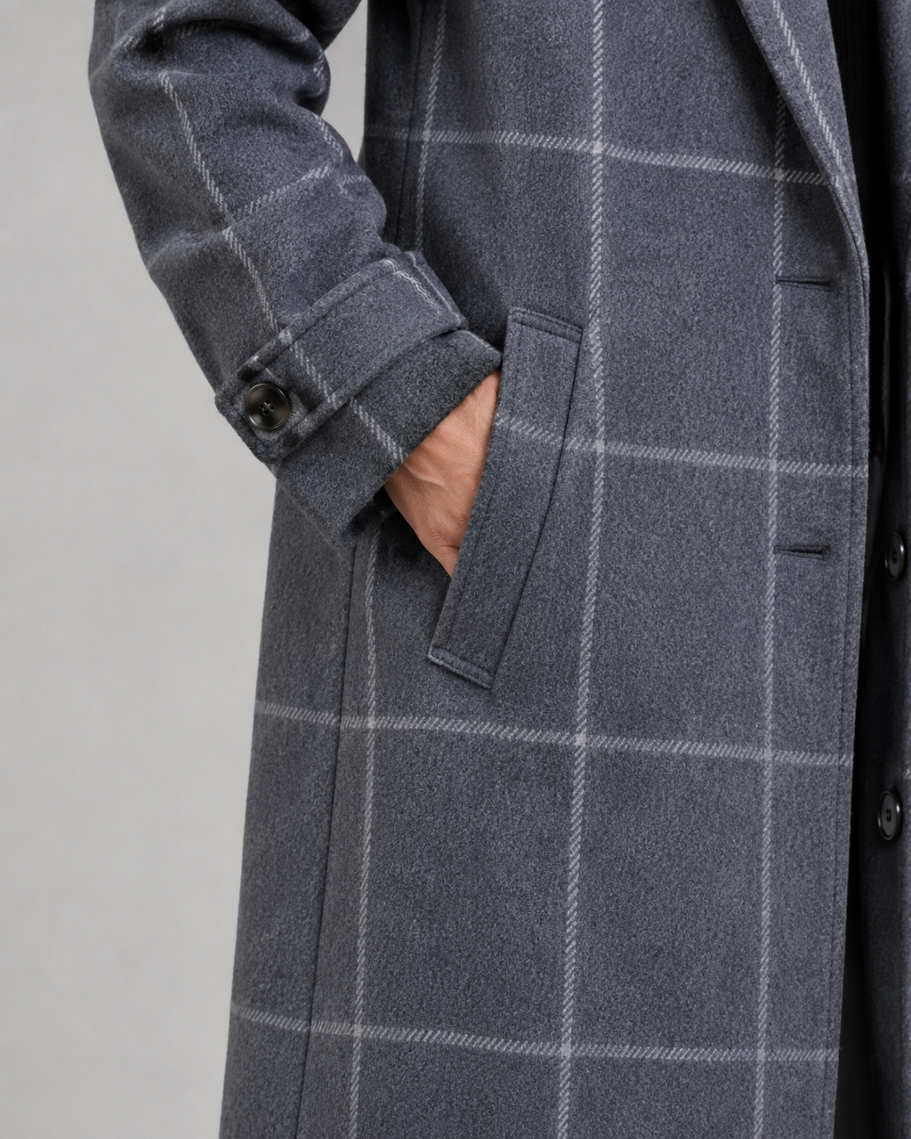 Delphine | Windowpane Check Tailored Coat