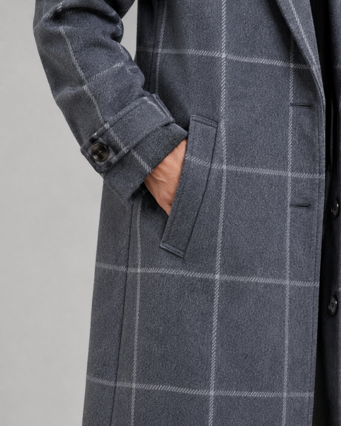 Delphine | Windowpane Check Tailored Coat