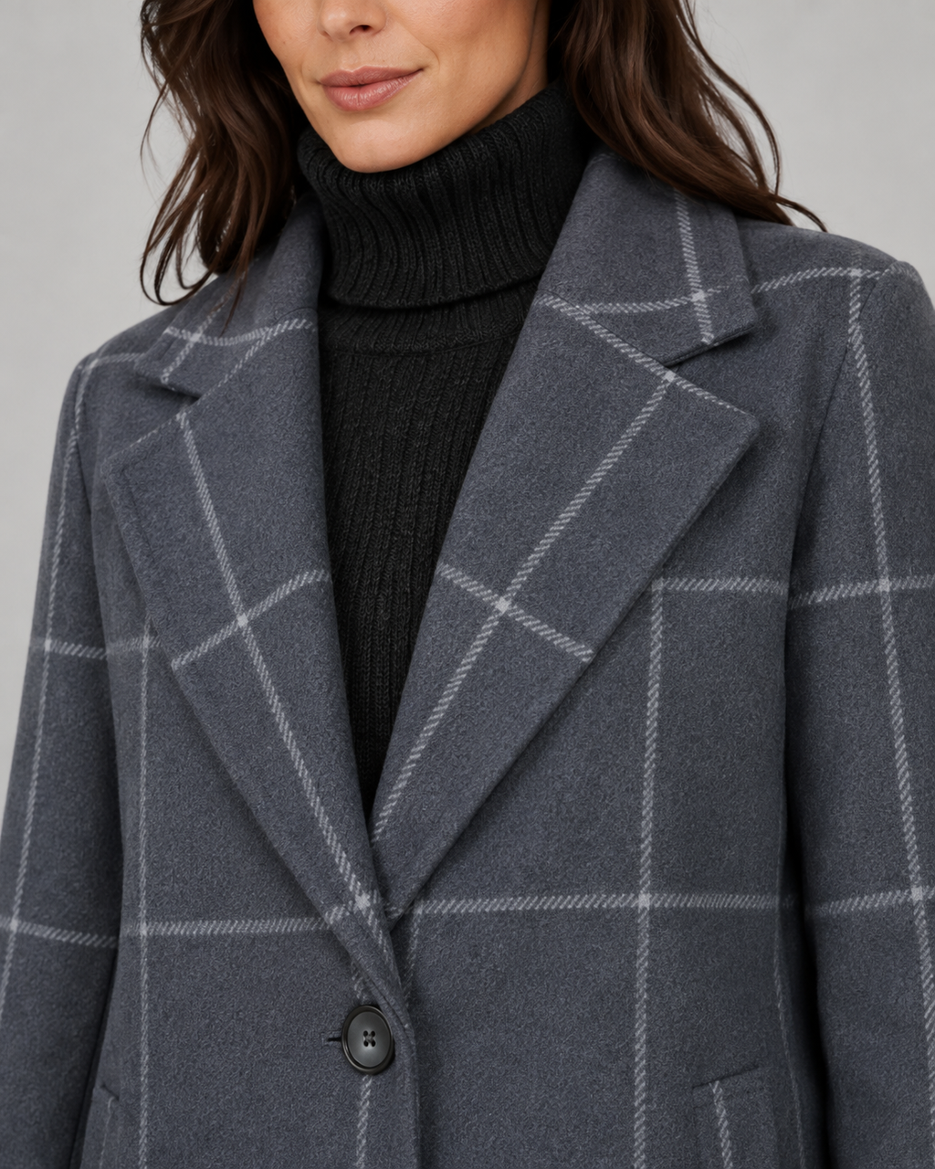 Delphine | Windowpane Check Tailored Coat
