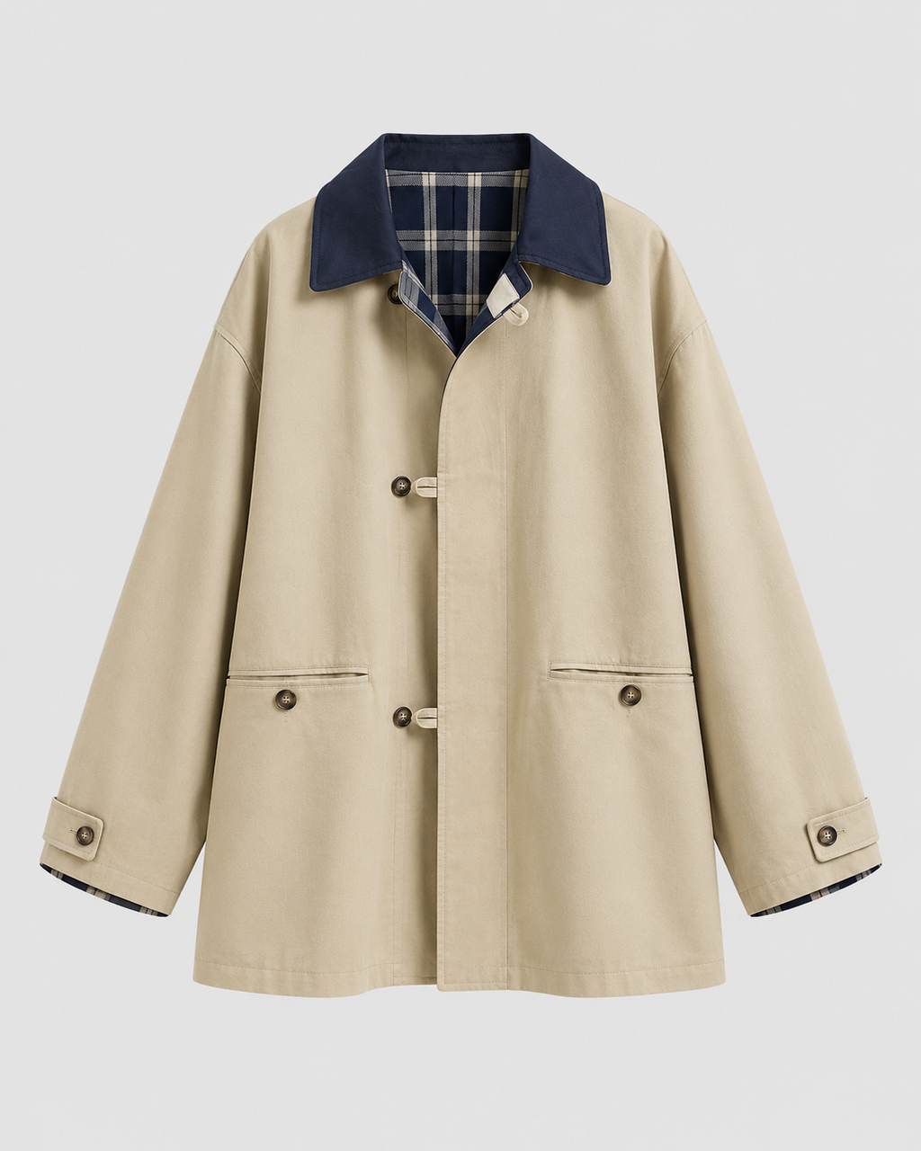 Opal | Plaid-Lined Barn Jacket