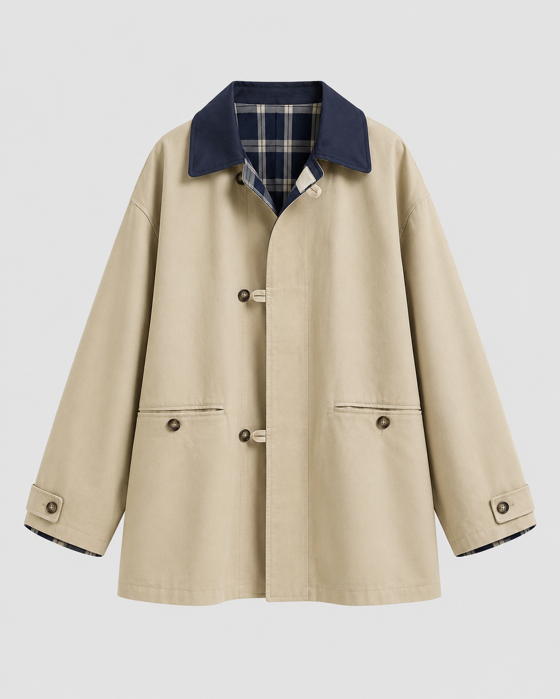 Opal | Plaid-Lined Barn Jacket