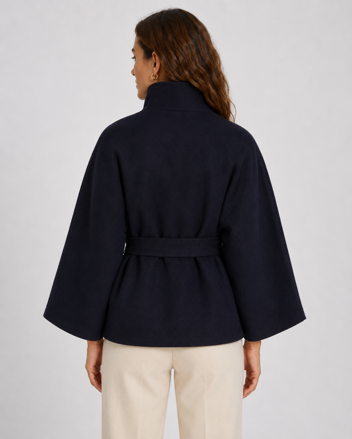 Ramona | Belted Funnel Neck Cape