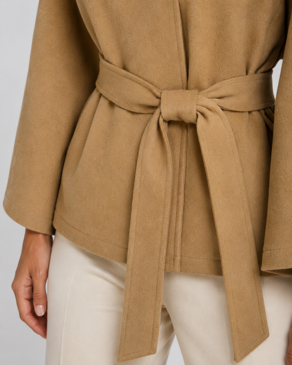 Ramona | Belted Funnel Neck Cape