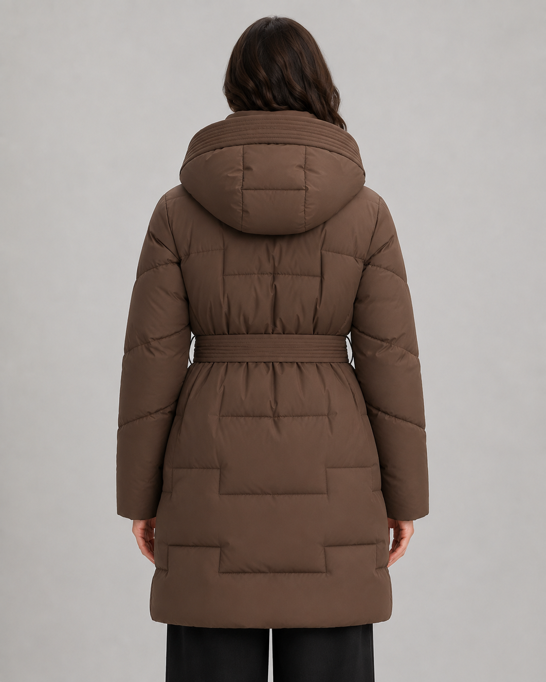 Calla | Belted Hooded Longline Puffer Parka