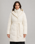 Calla | Belted Hooded Longline Puffer Parka