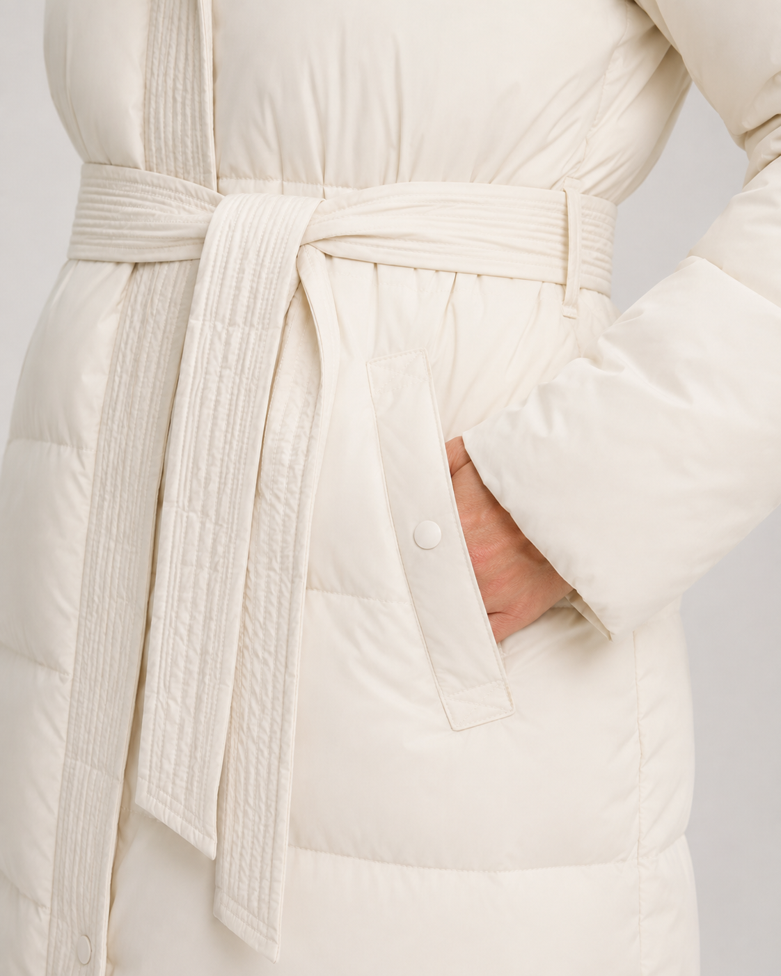 Calla | Belted Hooded Longline Puffer Parka