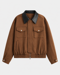 Marnie | Cropped Barn Jacket with Faux Suede Collar