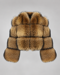 Lucienne | Cropped Fur Jacket with Oversized Collar