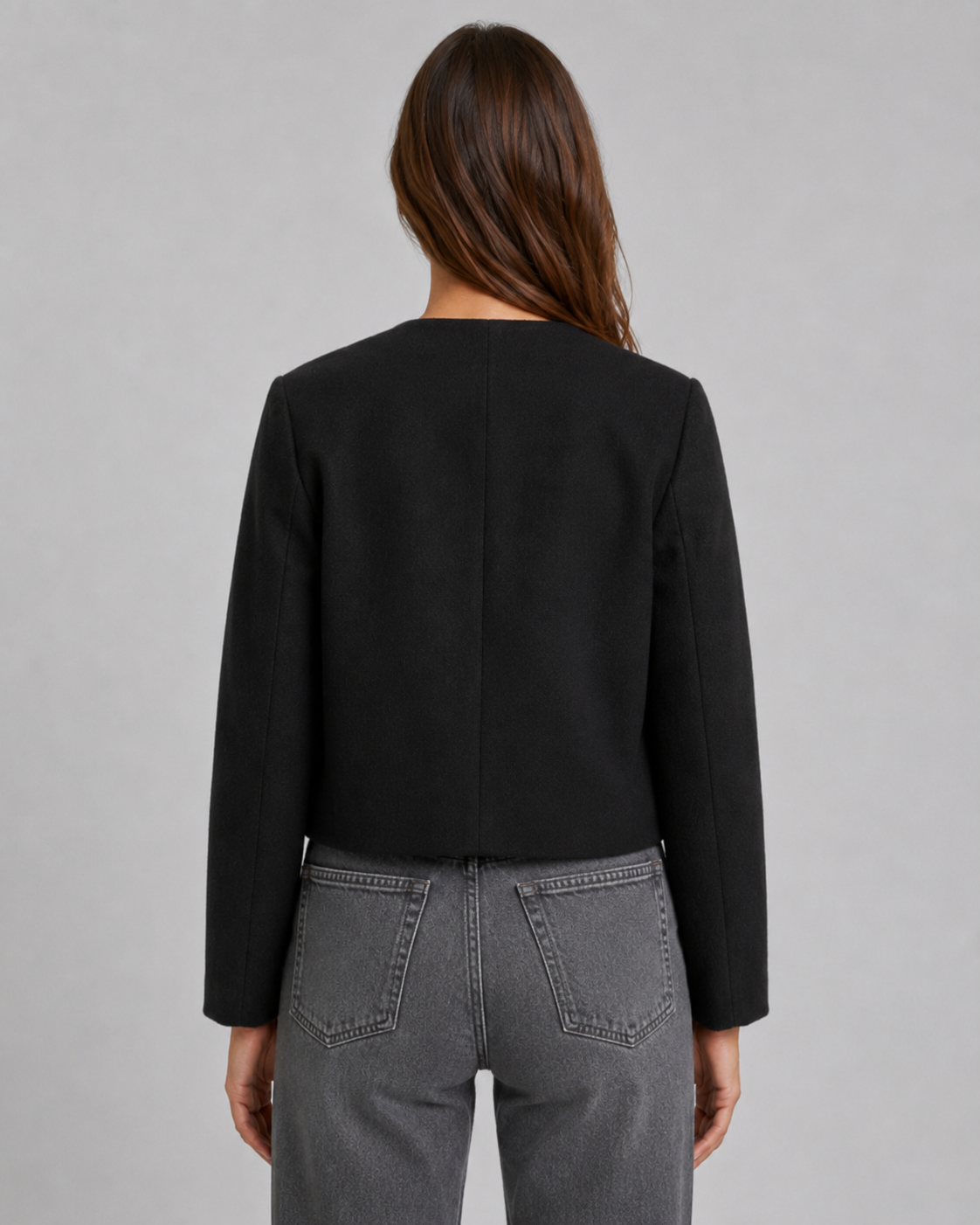 Ulrika | Cropped Collarless Gold Button Jacket