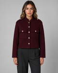 Sable | Gold Button Structured Crop Jacket