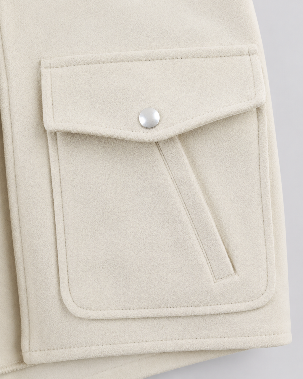 Rosalyn | Cropped Suede Jacket with Snap Flap Pockets