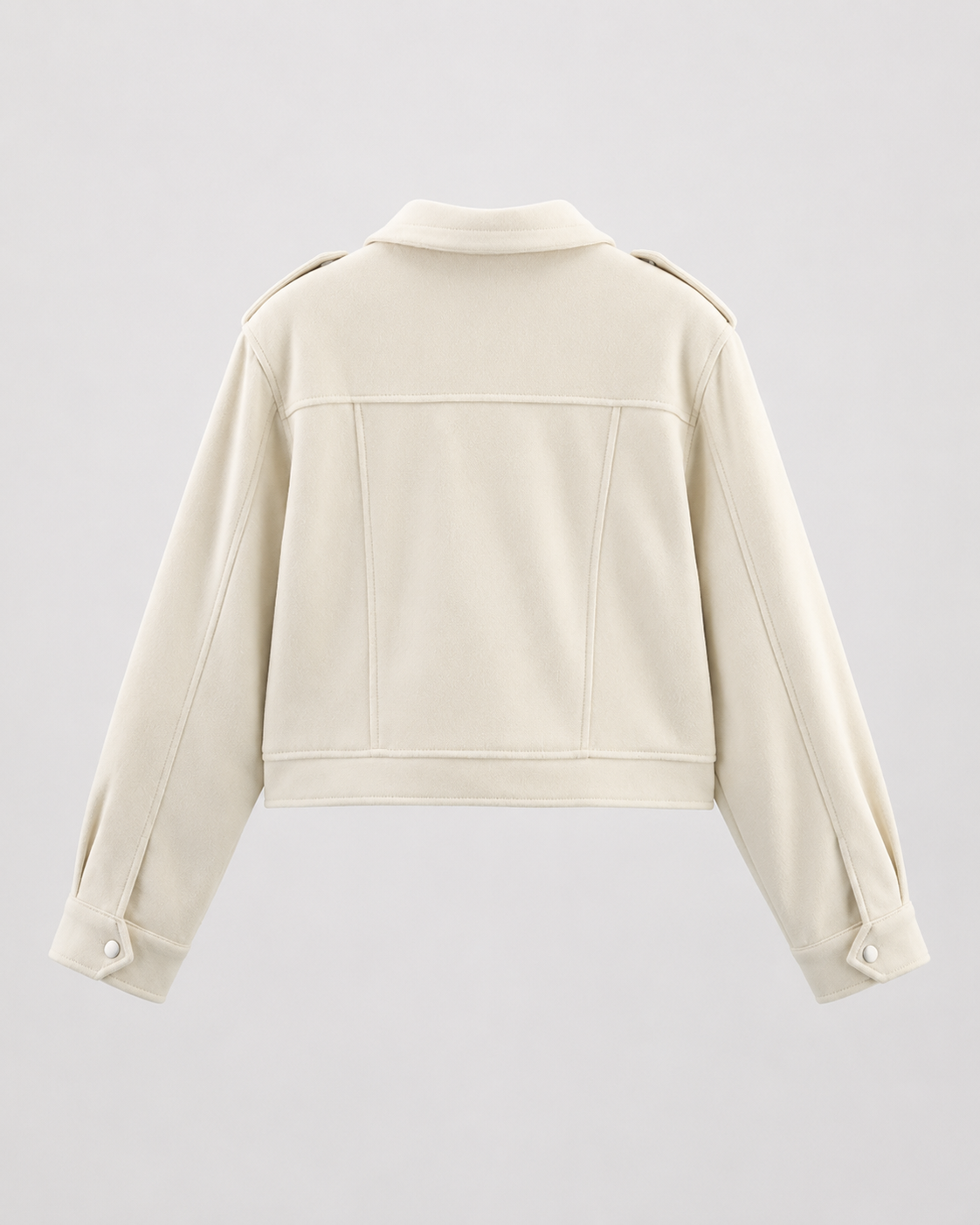 Rosalyn | Cropped Suede Jacket with Snap Flap Pockets