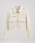 Rosalyn | Cropped Suede Jacket with Snap Flap Pockets