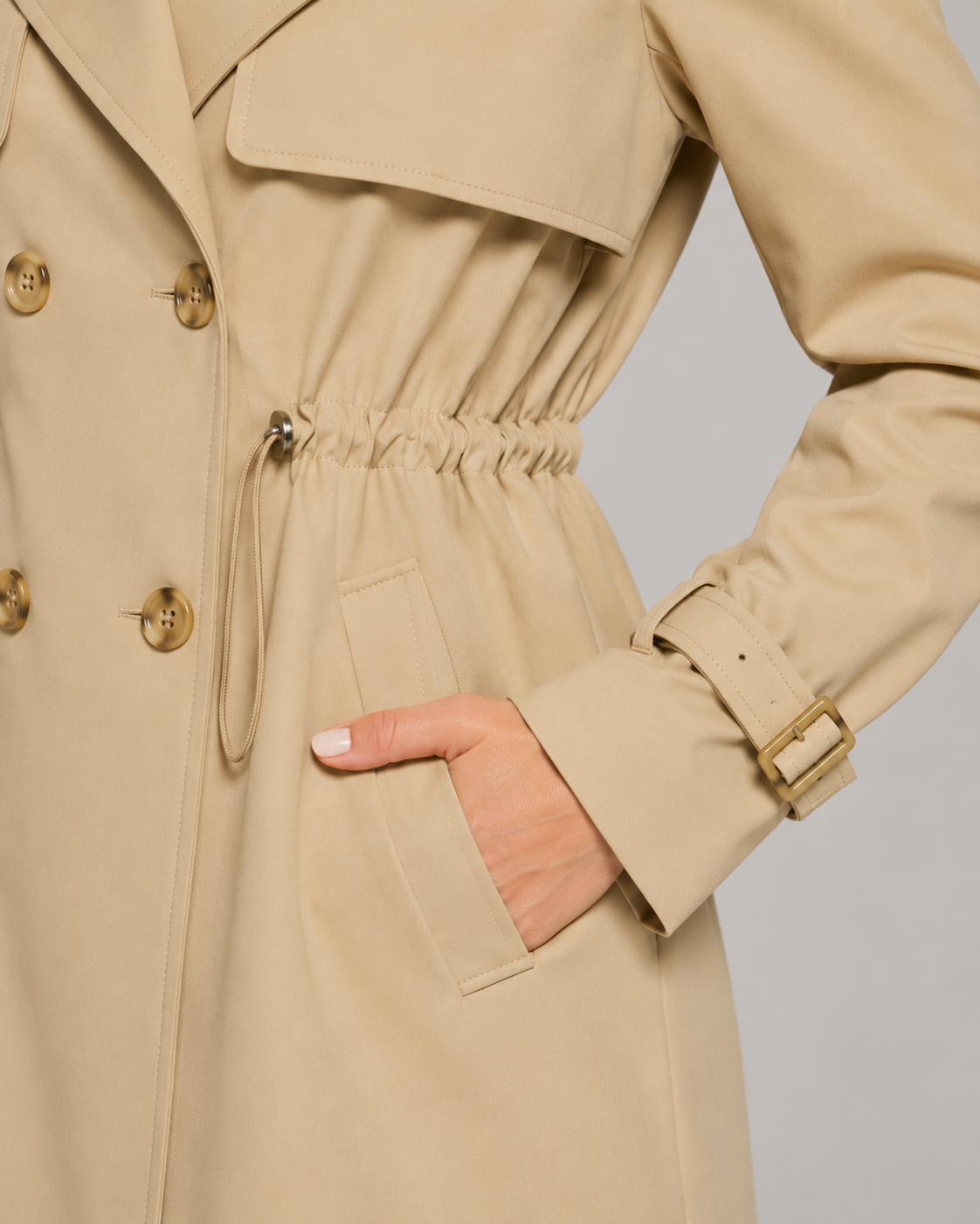Linnea | Double-Breasted Short Trench Coat