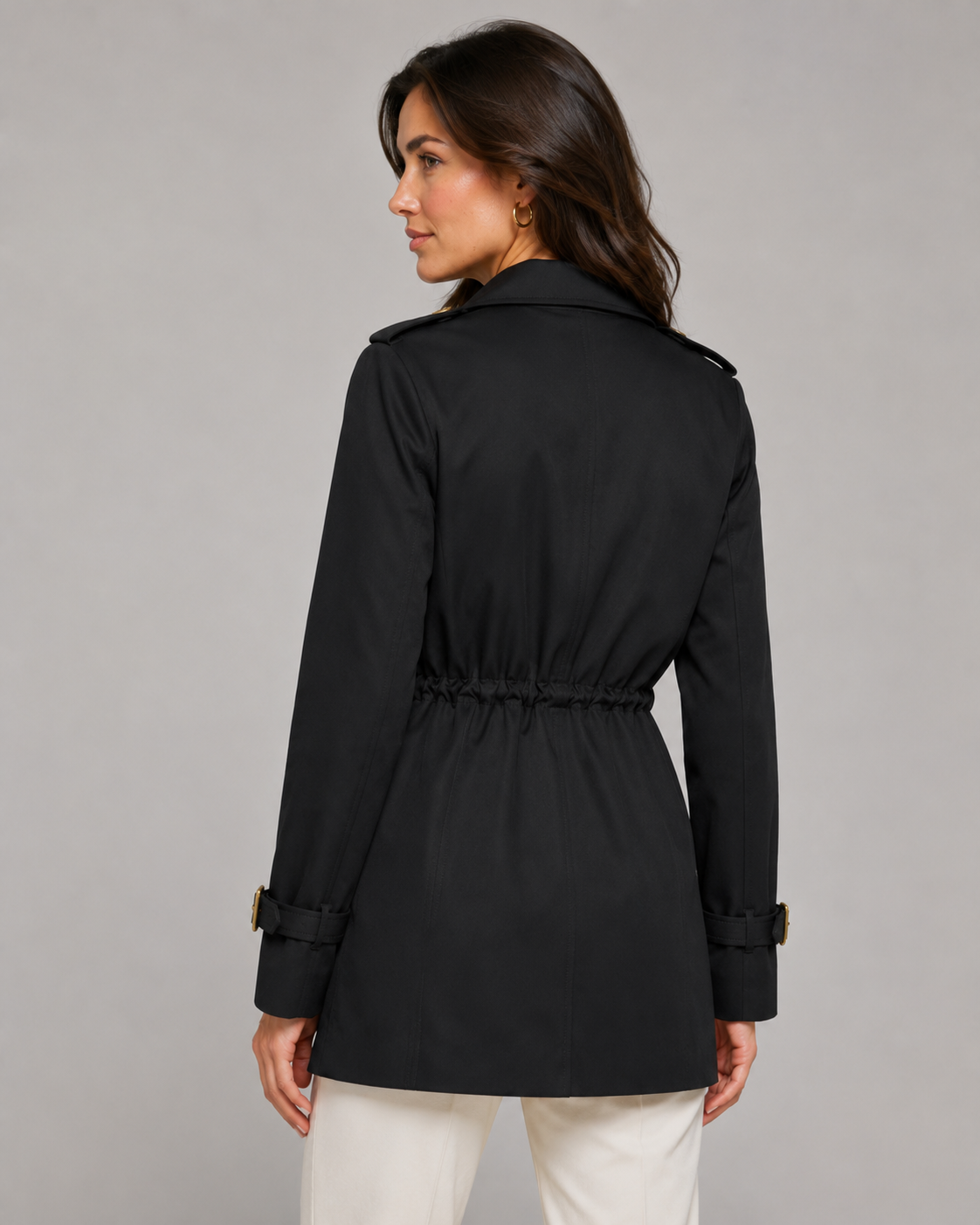 Linnea | Double-Breasted Short Trench Coat