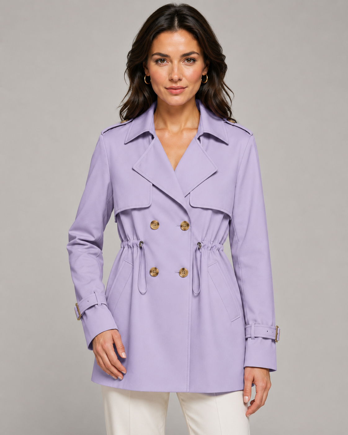 Linnea | Double-Breasted Short Trench Coat
