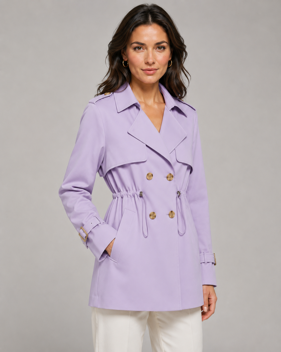 Linnea | Double-Breasted Short Trench Coat