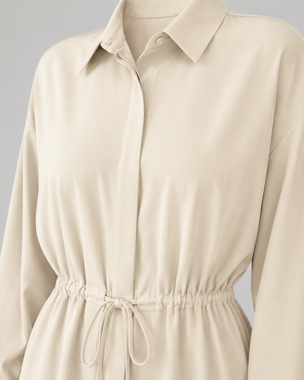 Elspeth | Oversized Longline Shirt with Drawstring Waist